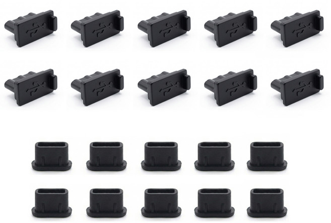 티놀지 UC-SET-B20 배터리단자캡 단자커버 보조배터리 먼지마개 C타입 A타입 세트, 20개, 블랙