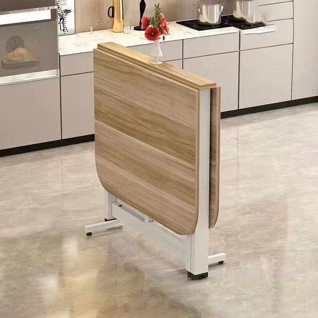 거실 접이식 확장형 기능성 고급 원룸 테이블, 연갈색 + 화이트