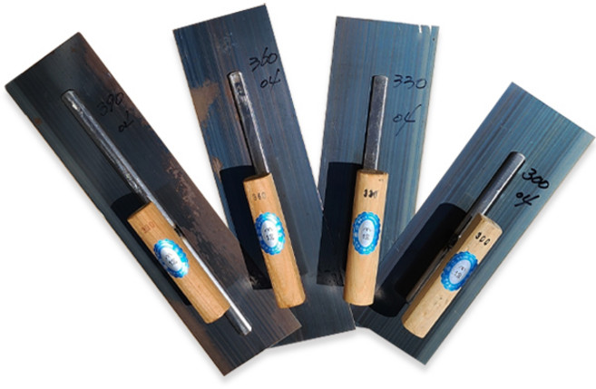 신흥공구 흙철 양고대 미장칼 흙손 미장도구, 300mm 귀돌림, 0.6mm, 1개