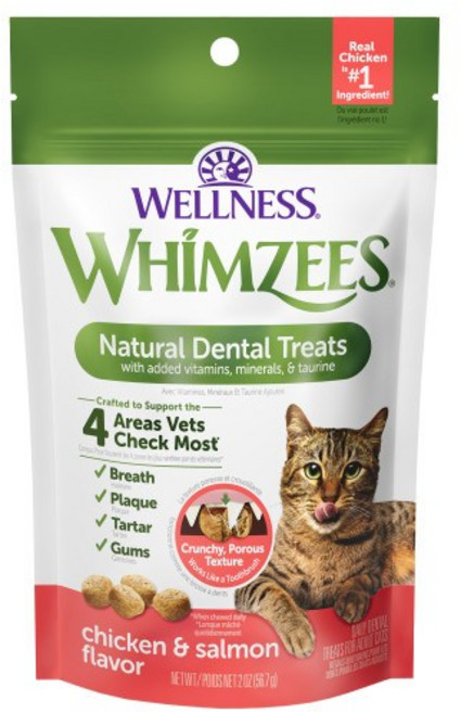 웰니스윔지스 고양이 덴탈 트릿, 혼합맛(치킨/살몬), 56.7g, 1개
