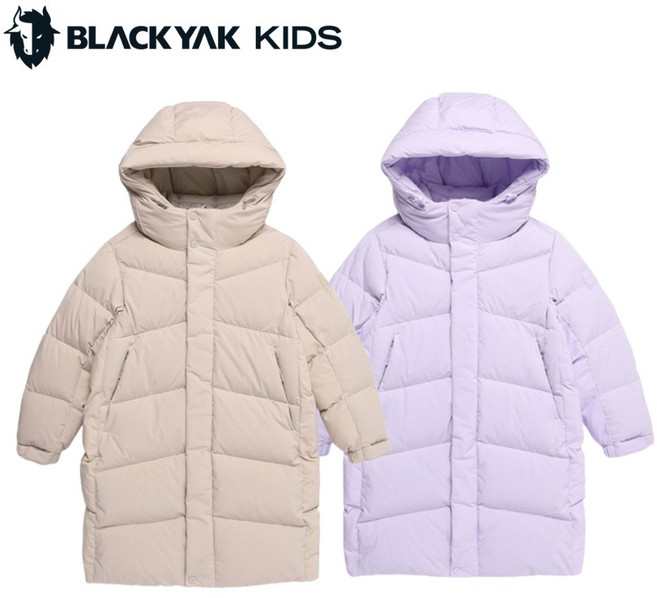 [매장발송] 블랙야크키즈 공용 다운자켓 롱패딩 모자 탈부착 점퍼 방한 보온 따뜻한 겨울잠바