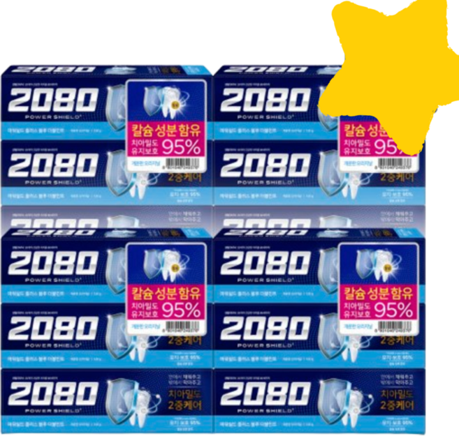 2080 파워쉴드 블루더블민트 치약 120g x 12개
