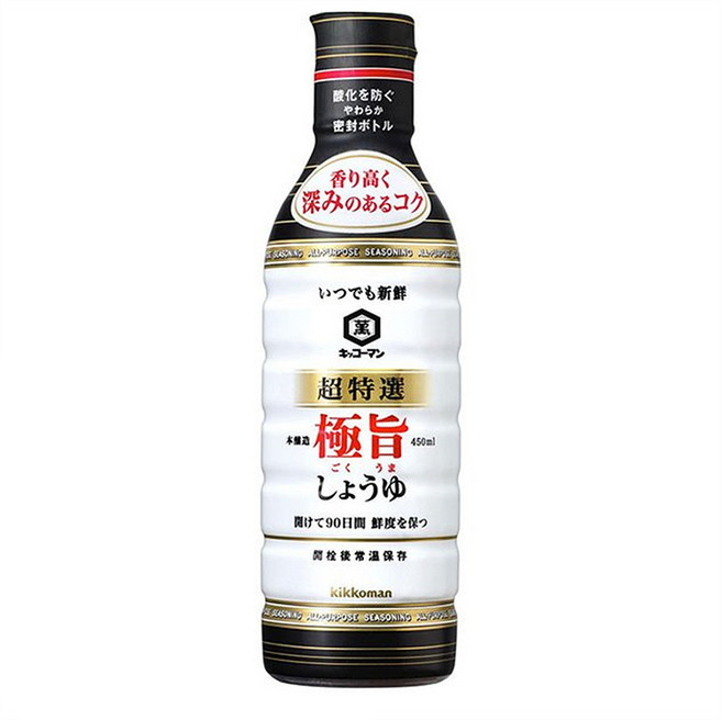 Kikkoman 기꼬만 일본 언제나 신선 초특선 아주 맛있는 쇼유 간장 450mL 3팩, 3개