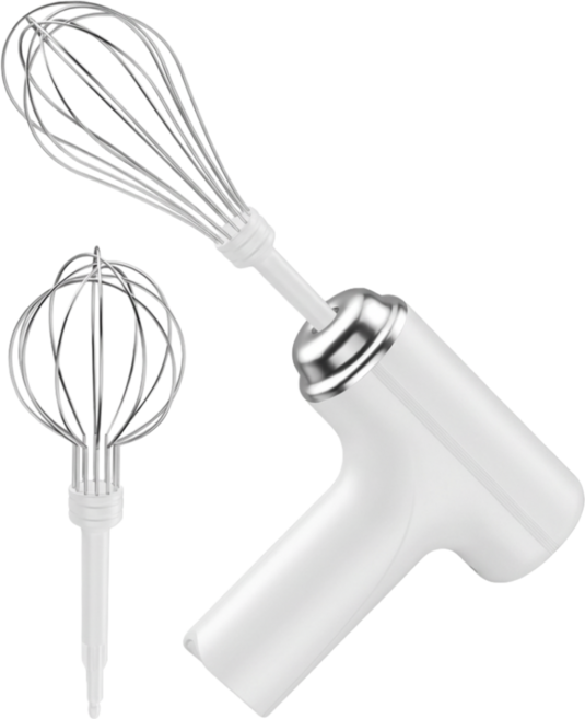 무선 전동 핸드믹서 긴 교반망+등불형 거품망 포함 가정용 베이킹, HZ-002(화이트)