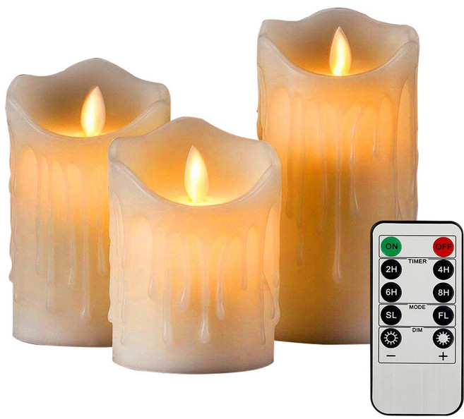 깜박이는 FLAMELESS 양초 야외 실내 원격 제어 LED 부활절 촛불 웨딩 장식 조명, Wax drop