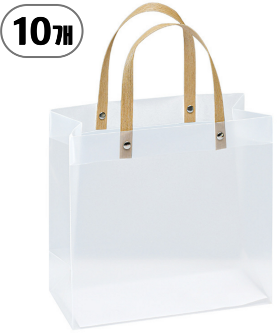 반투명 쇼핑백 선물포장 구디백, 10개, 화이트
