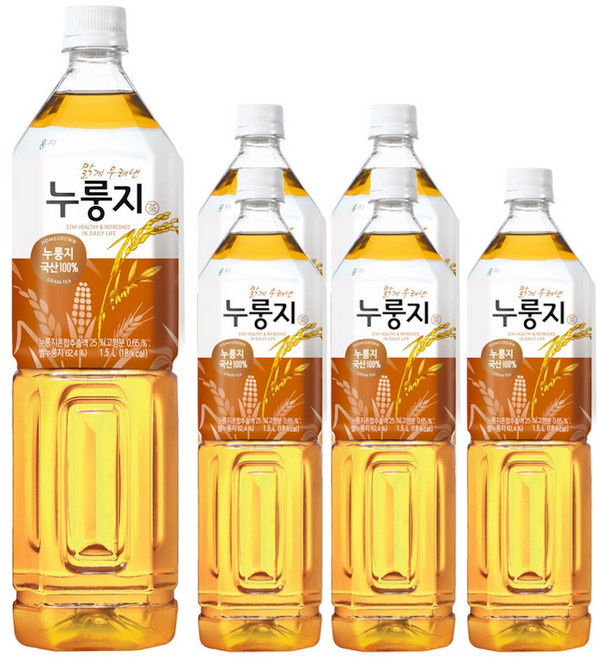 웅진 맑게 우려낸 누룽지 차, 1.5L, 6개