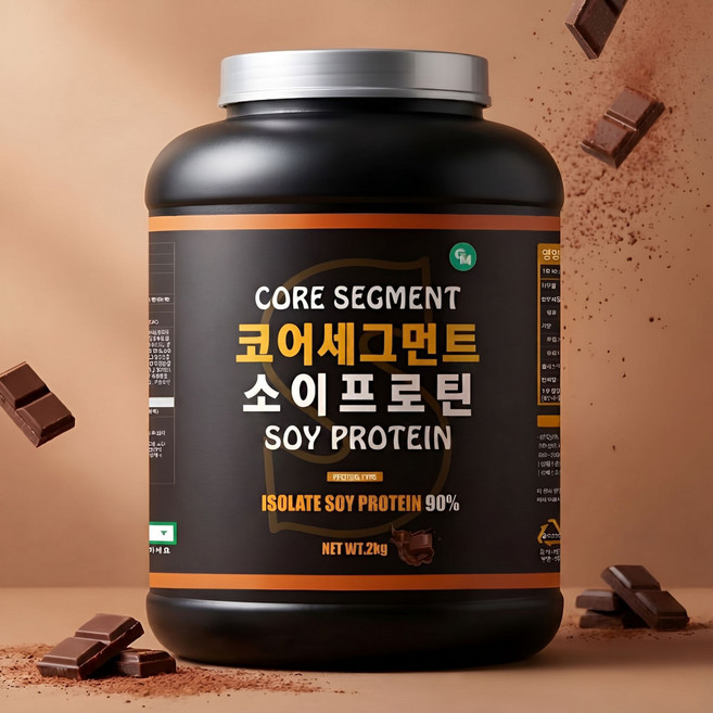코어세그먼트 소이프로틴 식물성단백질 근육업 웨이프로틴 보충제 부드러운초코맛, 2kg, 1개