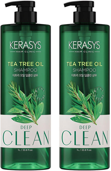 케라시스 티트리 오일 두피 샴푸, 1L, 2개