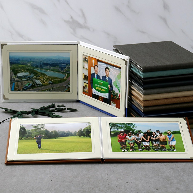 5x7 inch 앨범 2장 4장 6장 8장 10장앨범 포토 포켓 골프대회 귀빈방문 기업행사 기업홍보 이벤트, 1.유타블랙, 2.사진 2매 삽입