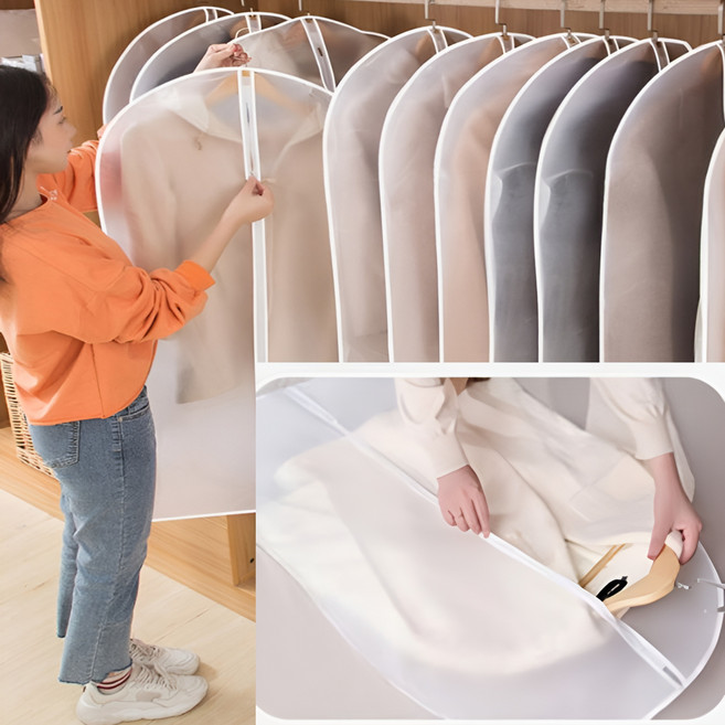 부직포 옷커버 의류 커버 코트 정장 옷부직포 비닐 코트용 자켓용 와이드 고급 보관, 1세트, 5개입