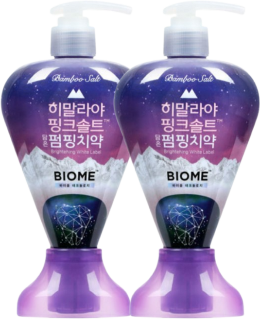 페리오 히말라야 핑크솔트 담은 펌핑치약 바이옴, 285g, 2개