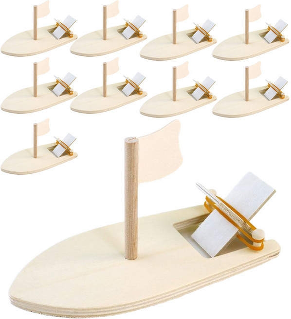 키득키득 DIY 나무동력 배, 10개, 단일