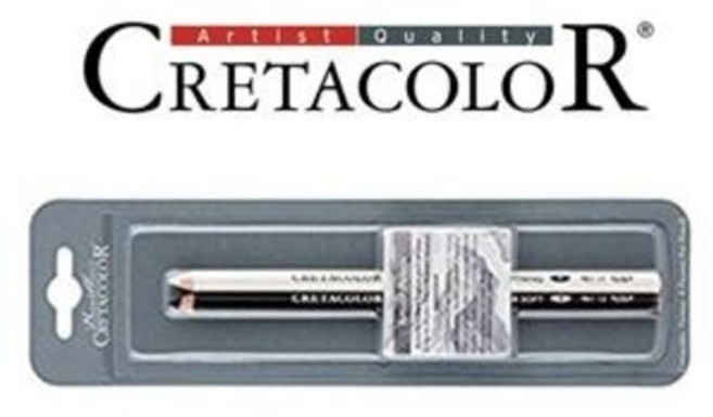 크레타칼라 연필 콘테 블랙 화이트 2본 세트