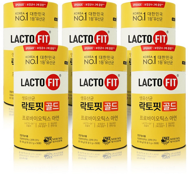 종근당건당 락토핏 생유산균 골드 프로바이오틱스, 100g, 6개