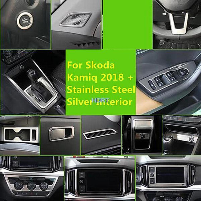 자동차미러링 스테인레스 스틸 기어 시프트 커버 아웃렛 팔걸이 스티커 2018 자동차 실버 인테리어, 22