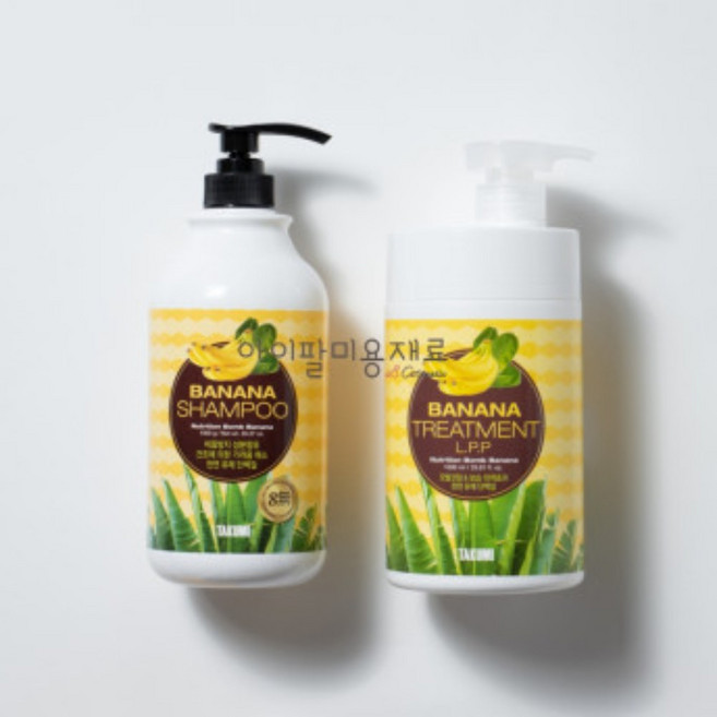 카미타쿠미 바나나샴푸1000ml+트리트먼트LPP 1000mlSET, 1세트