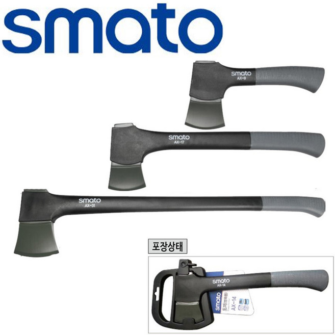 세신버팔로 벌목용 도끼 날보호캡 장착 TPR핸들 캠핑 원예 벌목 도끼, 1개, SB-AX14