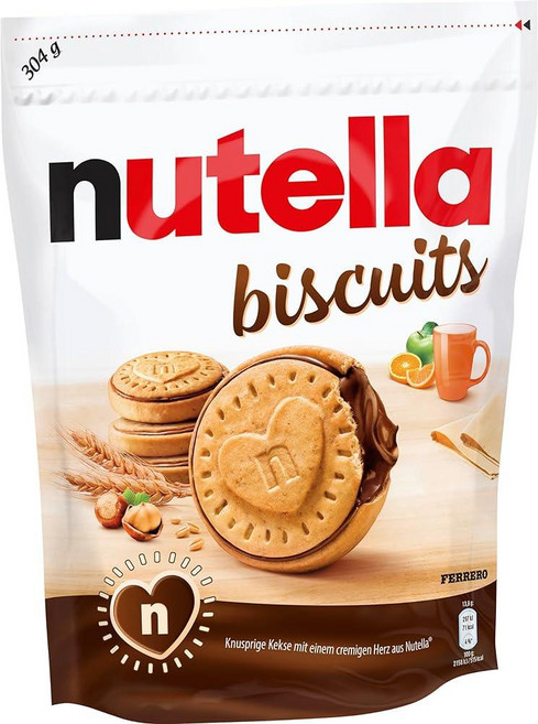 Nutella Biscuits 재밀봉 가능한 백 303.9g(10.1온스), 303.9g, 1개