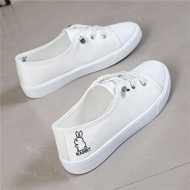 RABBIT 帆布鞋女款低幫運動板鞋