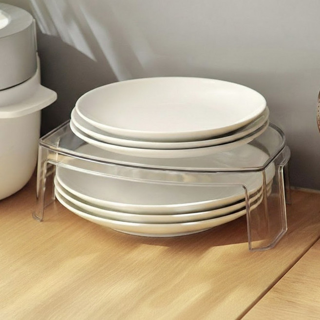 주방 그릇정리 식기정리 접시꽂이, 1개, 투명