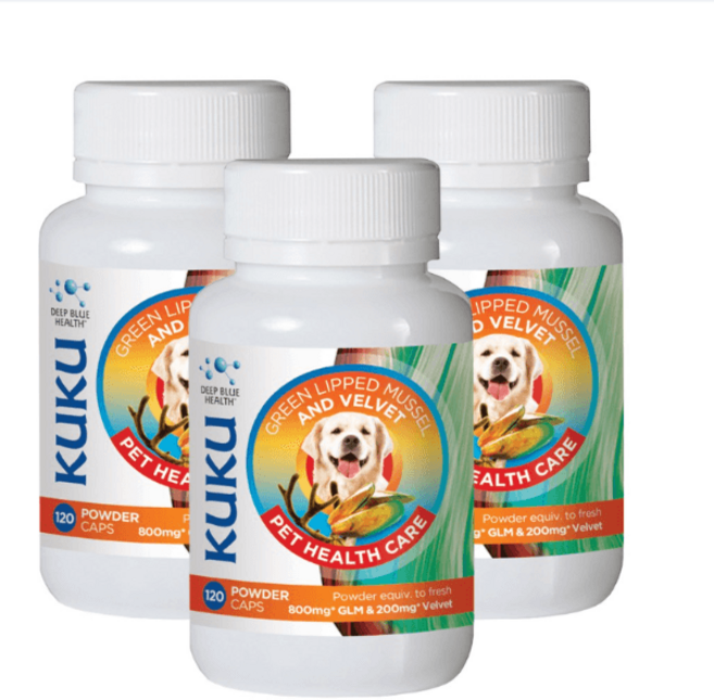 쿠쿠 펫 강아지 고양이 관절 슬개골 영양제 초록입홍합 800mg+녹용 200mg 120베지캡슐 x 3개, 뼈/관절강화, 360개