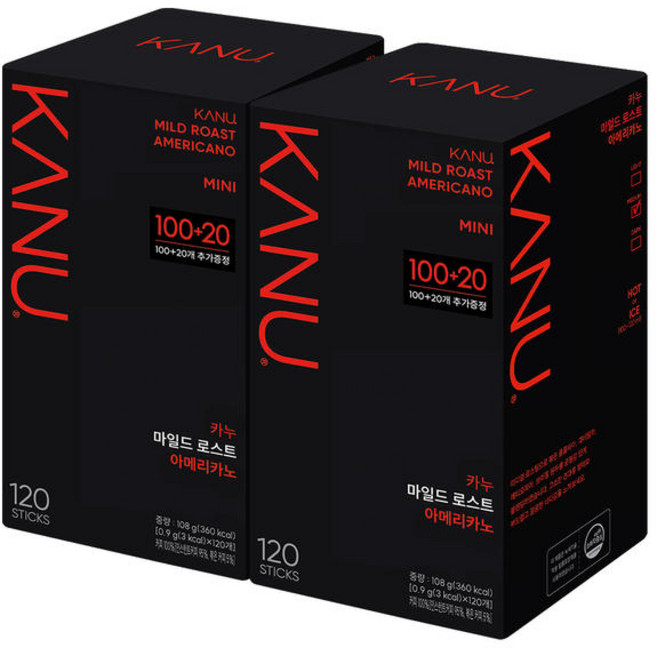 카누 마일드 로스트 아메리카노 원두커피스틱 미니, 900mg, 120개입, 2개