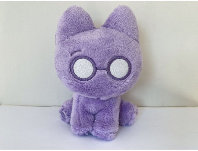 장식 인형 세븐틴 원우 검은 안경쓴 깜애옭 고양이 12cm, 1개, Purple