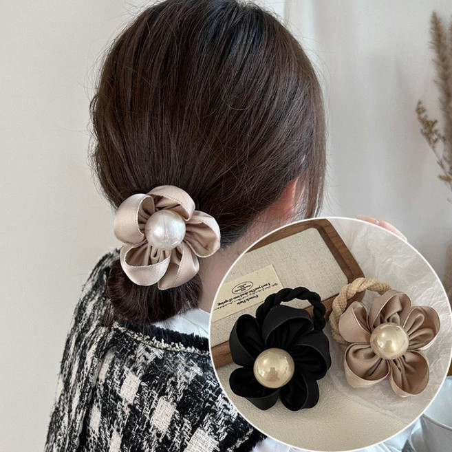 ZMBIRD 진주볼 예쁜 머리끈 대왕 꽃 2종세트 N6436