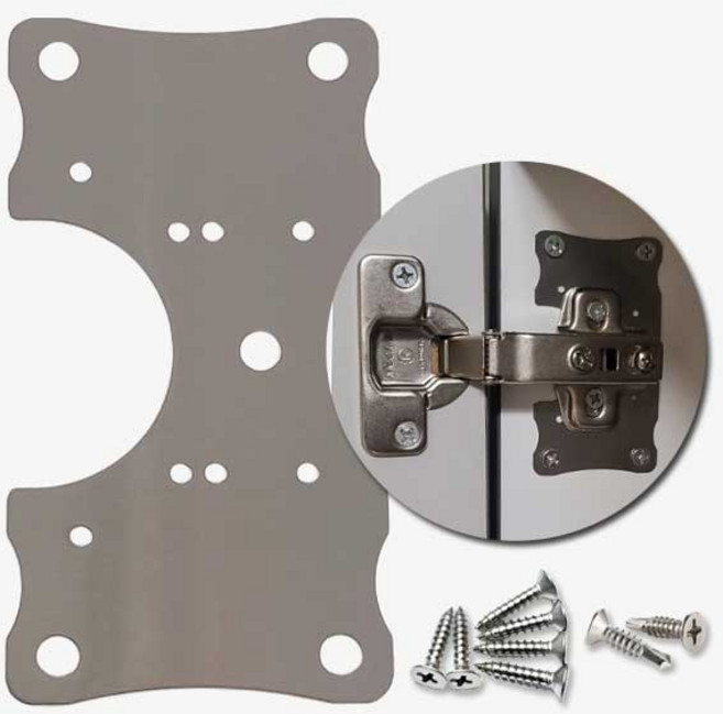 철물프렌드 경첩 보강대 보강판 힌지 문짝 수리 보수 플레이트 베이스판 철판, (추가주문)110도아웃도어경첩_1개, 1개