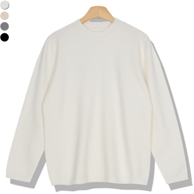 오마보이 남성용 포근한 모크넥 반폴라 긴팔 니트