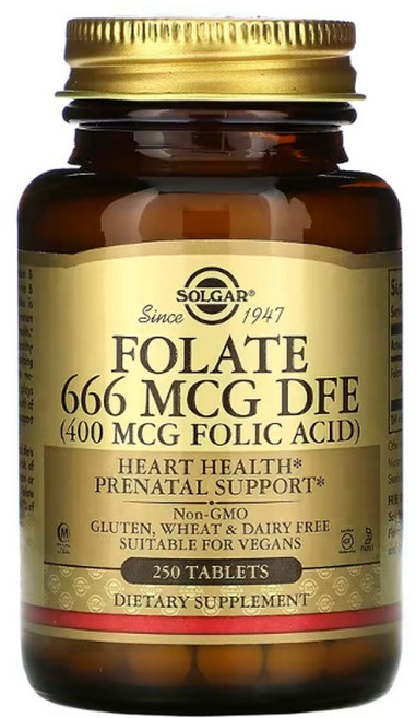 Solgar 솔가 엽산 400 mcg DFE 250정 Folate Folic Acid, 1개, 기본