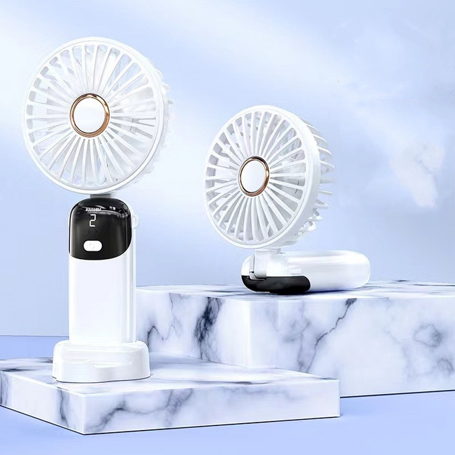 QSPH 미니 LED 목걸이 휴대용 선풍기, F56, 흰색