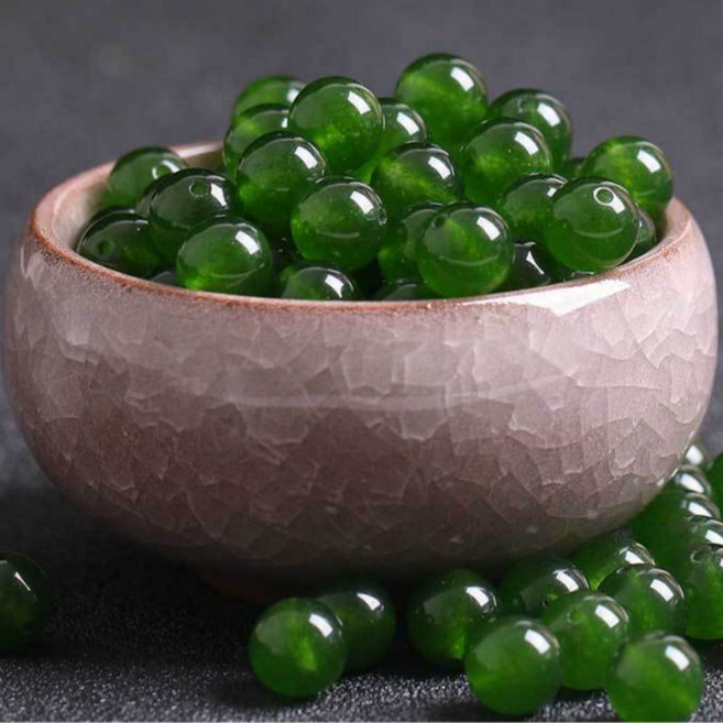 옥구슬 50알 원석 구슬 비즈 팔찌 목걸이 만들기 DIY 재료 악세사리 부자재, 1개