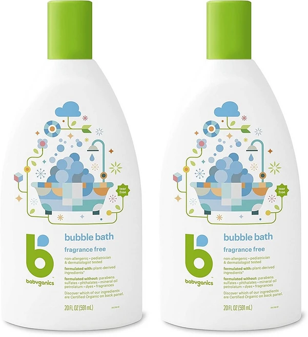 Babyganics Bubble Bath 베이비가닉스 버블 배스 20oz(591ml) 2팩, 1개, 1ml - 쿠팡