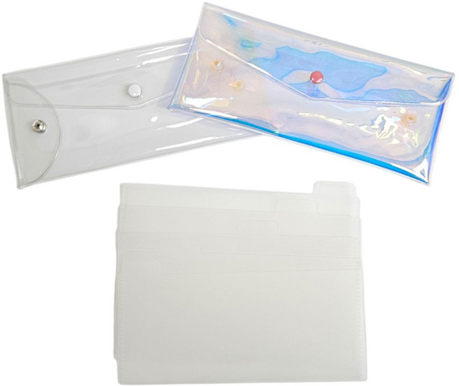 현금챌린지 저축 지폐 보관 지갑 케이스 현금 생활 돈 세이빙보드 보관함, 1개, 투명파우치+PP구분판(6매입)