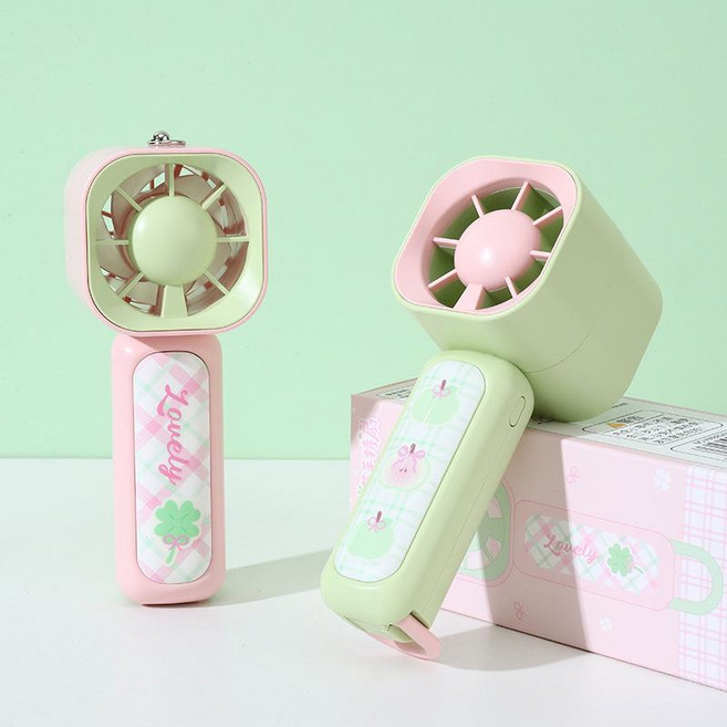 青平果系列 手持/桌面USB風扇 三檔風力, 手持風扇 500mAh 3檔 / 可立