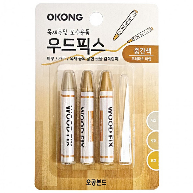 우드픽스 (중간색)바닥찍힘 보수 마루 흠집 jae+5574wj, 1개