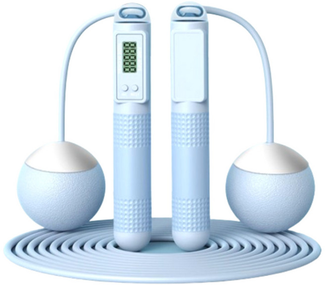 오네뜨 2in1 스마트 유선 무선 홈트 줄넘기 무소음 블루 1개