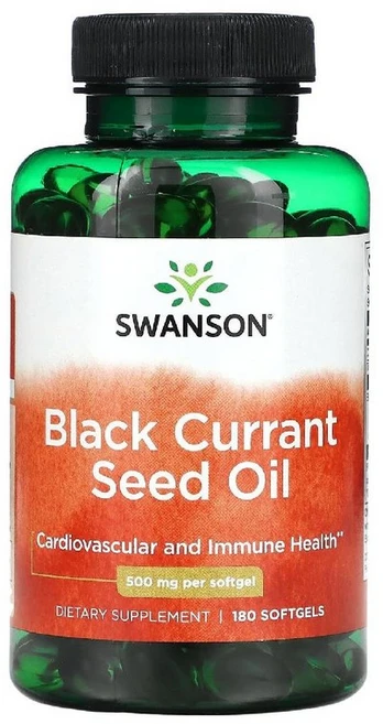 스완슨 블랙커런트씨오일 감마리놀렌산 오메가6 보리지오일 고약사 500mg 180정, 1개 - 쿠팡