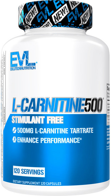 EVLUTIONNUTRITION L-左旋肉鹼膠囊 500mg, 120顆, 1罐