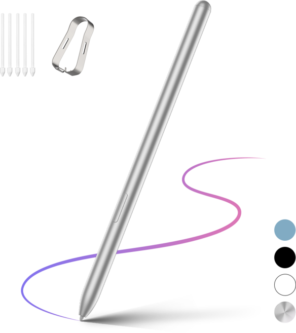 잼제이크 삼성 갤럭시탭 S펜 S6~S11시리즈 호환 와콤 EMR 방식 터치펜 P1, 1개, 실버