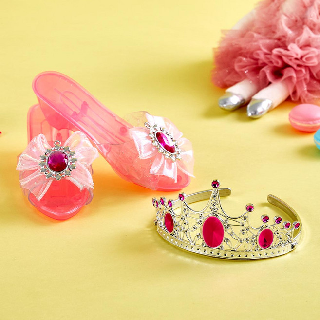 [MODERN HOUSE 중계점] 프린세스 샤이닝 티아라&구두 SET 핑크 PY0126001, 1개