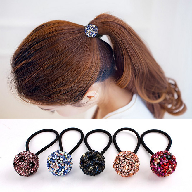 1+1 큐빅 구슬 머리끈 헤어끈 큐빅머리끈 큐빅끈 머리방울 구슬머리끈 둥근헤어끈 머리헤어끈 포니테일끈 큐빅헤어끈