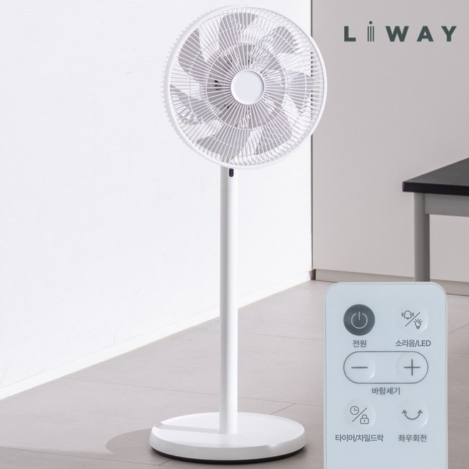 리웨이 무소음 BLDC선풍기 아기 원룸 리모컨 가정용 선풍기, LWDC12R