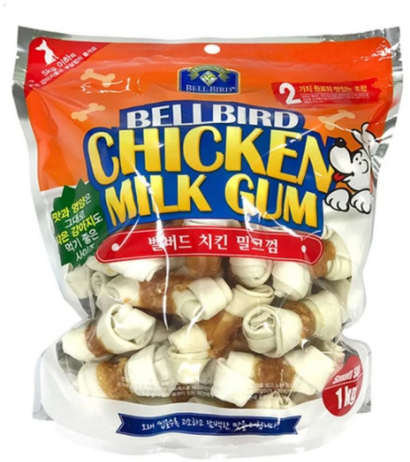 벨버드 치킨 밀크껌 스몰사이즈 - 1kg, 치킨밀크