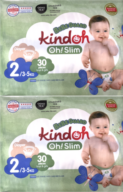 킨도 프리미엄 기저귀 오슬림 베베가드 밴드 4단계 대형 26매x3팩, 2단계, 60매