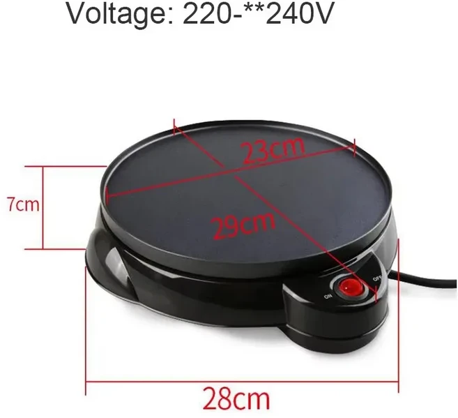 220V 650W 주방 전기 크레페 제조기 Paratha Chapati 플랫 빵 피자 토르티야 요리 도구 Bakeware, 04 AU, 01 Small Bk