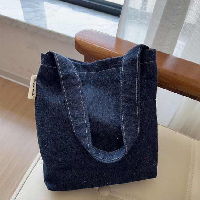 그레이스 PW127 캔버스 패브릭 미니 원핸들 에코백 일체형 단추 가방 진청 에코백 미니 쇼퍼백