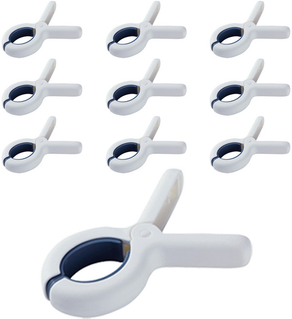 자국없는 강력 빨래집게 대형 10개, 화이트블루, 1세트
